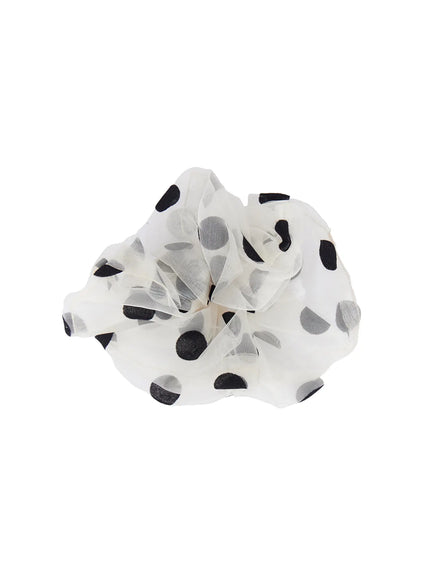 chic-polka-dot-scrunchie-cl514 / Light beige