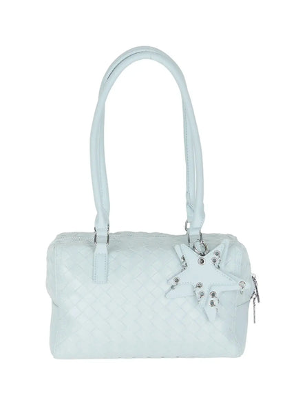 vegan-leather-shoulder-bag-with-keychain-cu517 / Light blue