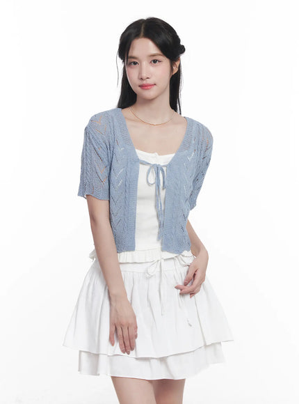 Sheer Short-Sleeve Cardigan CU523 Sheer Short-Sleeve Cardigan CU523