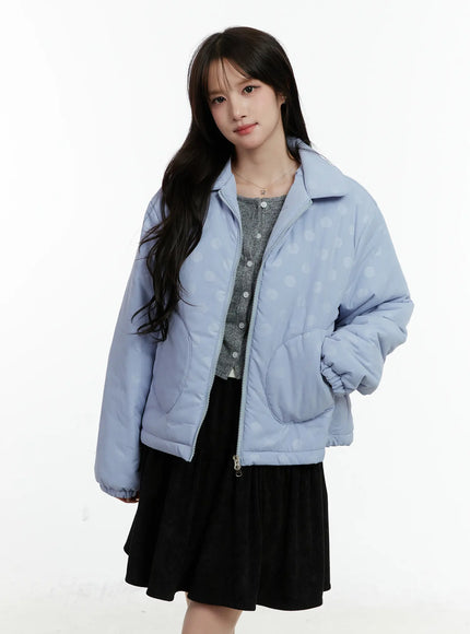 polka-dot-bomber-jacket-cd514 / Light blue