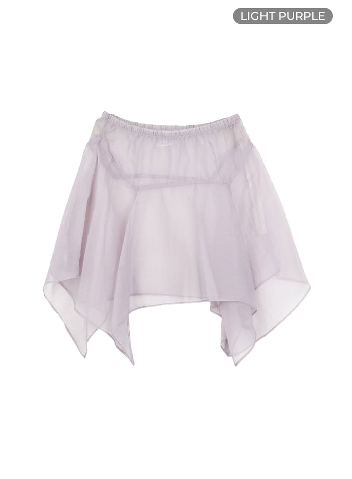 flare-mesh-midi-wrap-skirt-cl410 / light purple