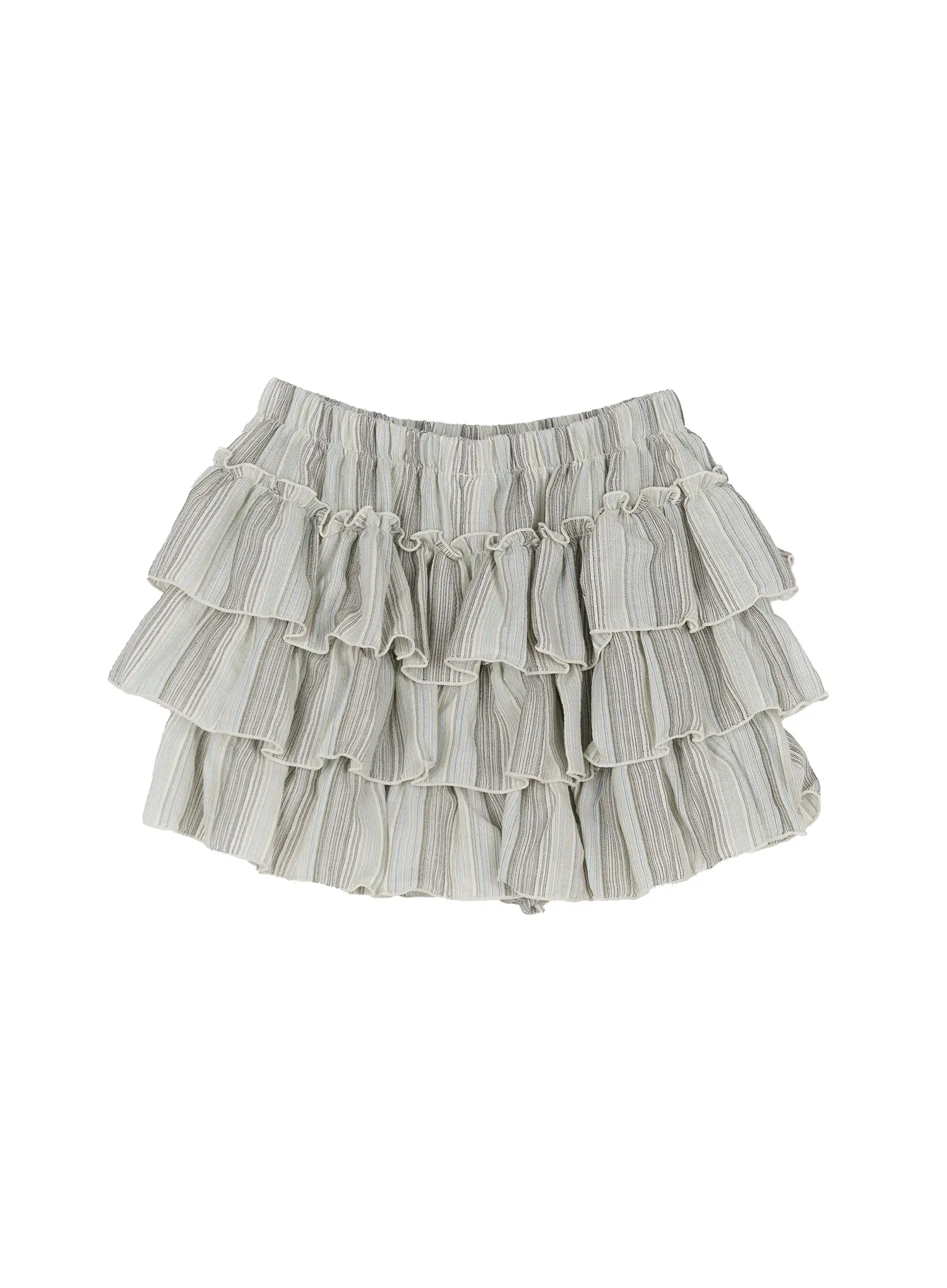 ruffled-gingham-tiered-mini-skirt-cl528 / Mint