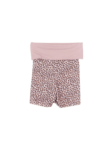 Leopard Print Folded Shorts CM525 / pink
