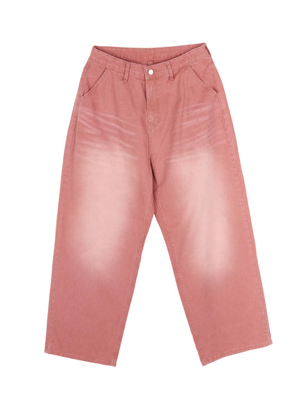 zyra-brushwashed-wide-leg-jeans-cy521 / Pink