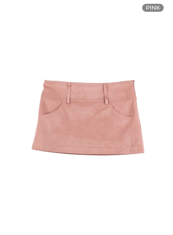 suede-mini-skirt-cy403 / Pink