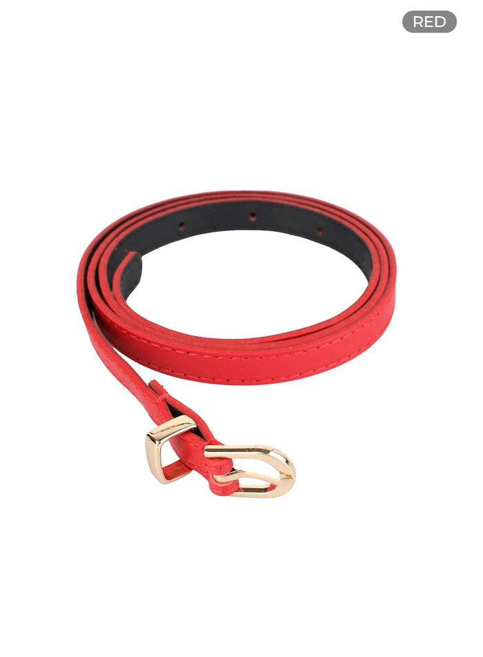 slim-buckle-waist-belt-cy416 / Red