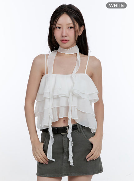 ruffle-cami-crop-top-cg414 / white