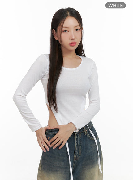 side-string-long-sleeve-cs404 / White