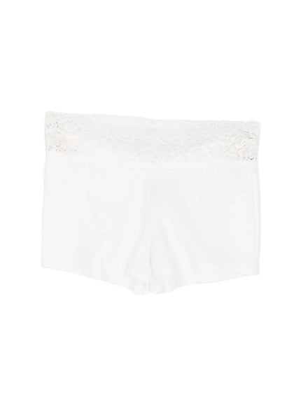 lace-trim-cotton-micro-shorts-cu518 / White