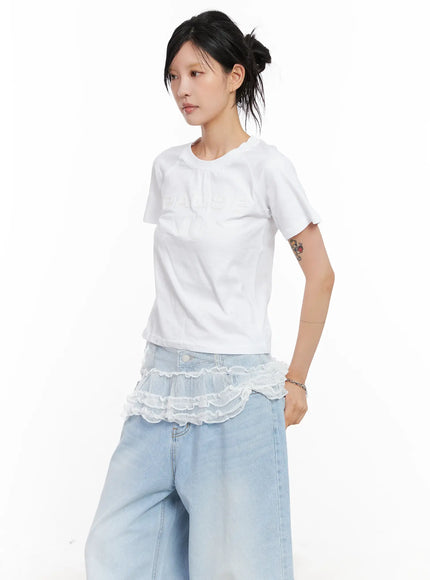 pause-graphic-cropped-tee-cl528 / White