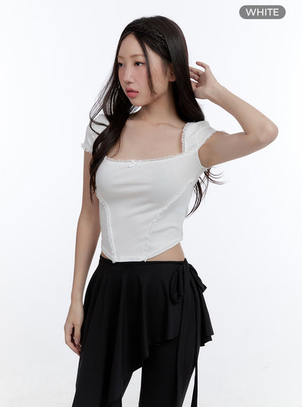 ribbon-square-neck-crop-top-cg413 / White