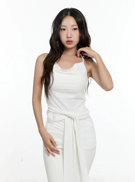 elegant-halter-drape-top-cg501 / White