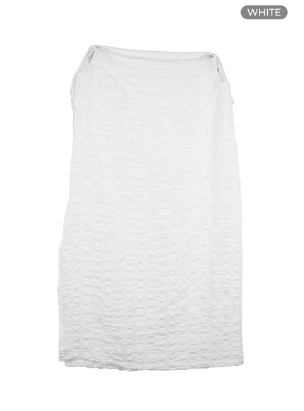 textured-maxi-skirt-cy424 / White