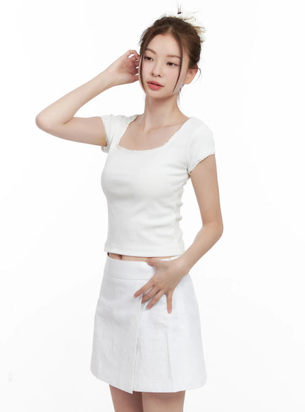 ribbed-lace-baby-tee-cl524 / White