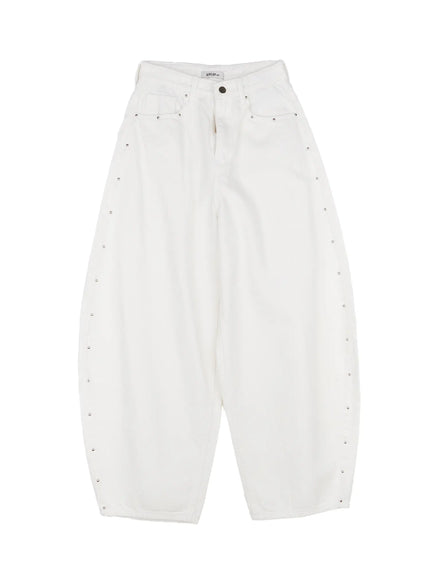 studded-baggy-pants-cs530 / White