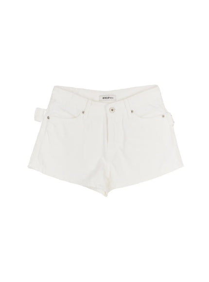 back-eyelet-belt-detail-cotton-shorts-ca507 / White