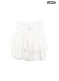 shirring-banded-mini-skirt-cm429 / White