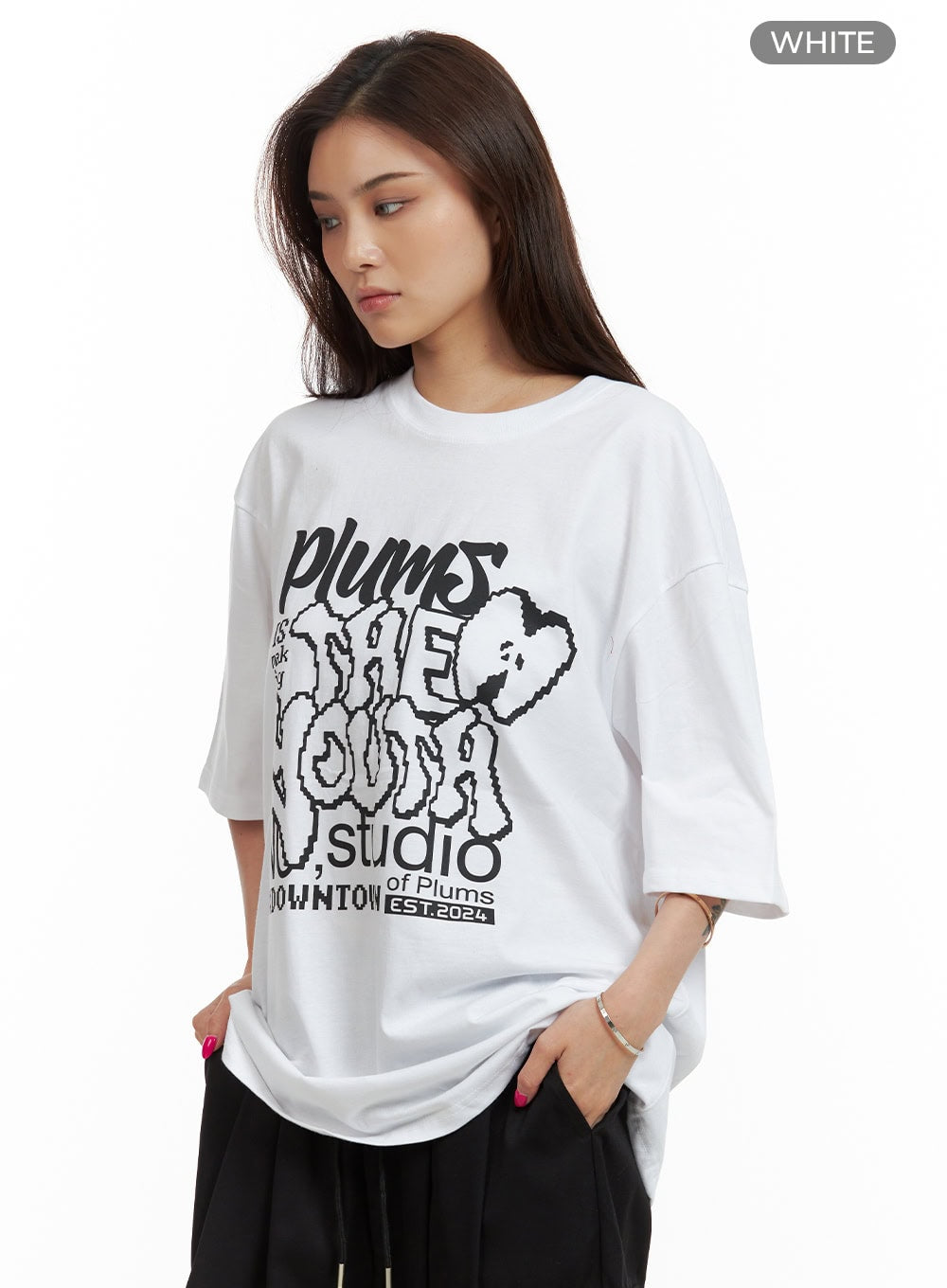 oversized-graphic-tee-cu417 / White