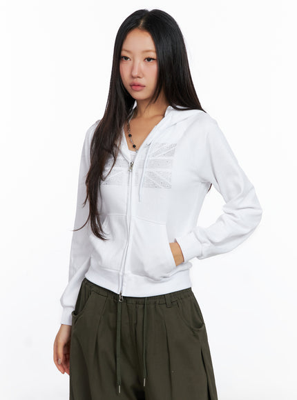 graphic-cropped-hoodie-co515 / White