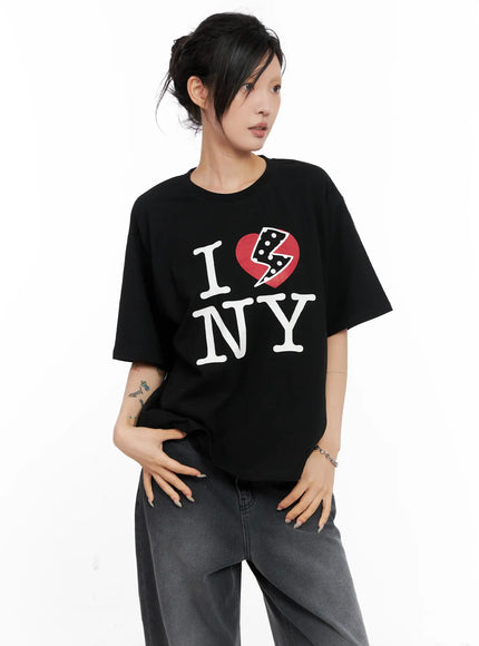 i-love-ny-graphic-t-shirt-cl528 / Black