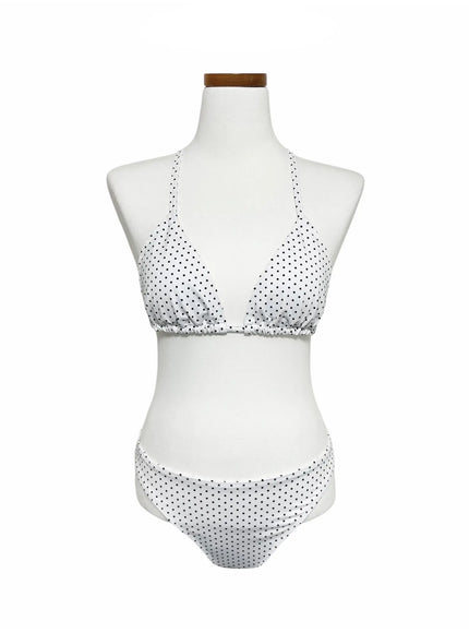 simple-polka-dot-bikini-set-iy514 / White