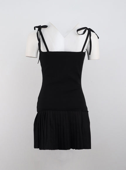 tie-shoulder-pleated-mini-dress-cn328