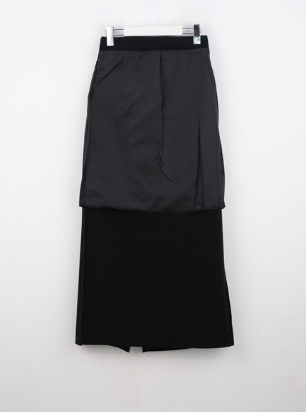 nylon-shirring-midi-skirt-cn307