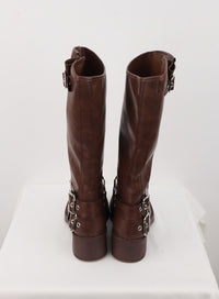 Buckle Knee High Boots CG302