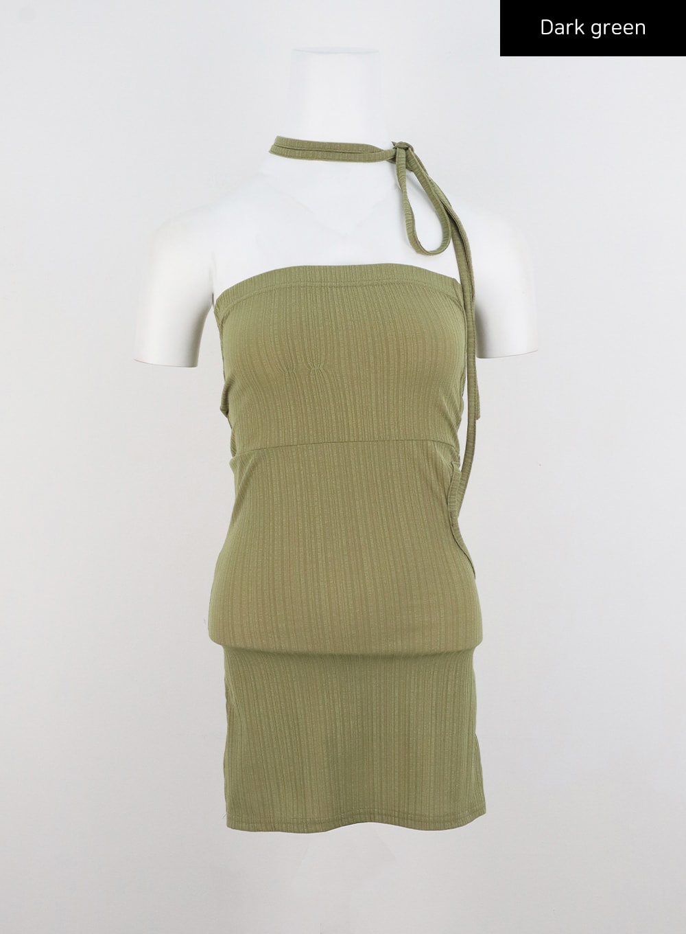 STRAPLESS TOP WITH CUT-OUT DETAIL - Olive Green