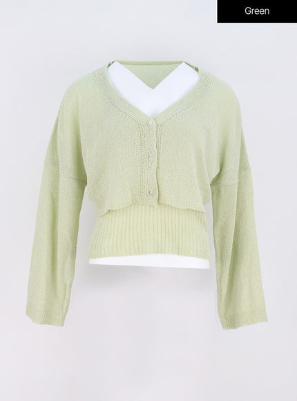 網布上衣和開衫套裝 OY317