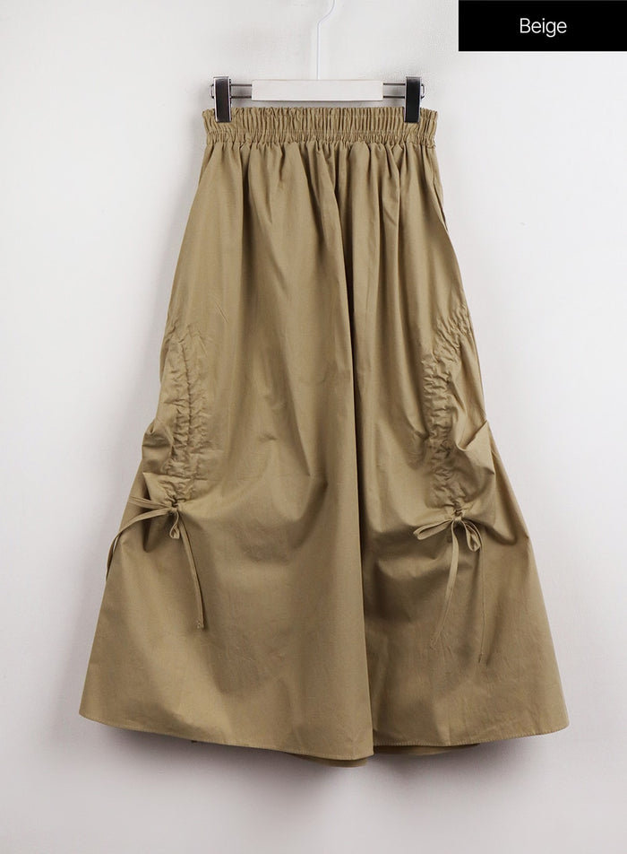 ribbon-detail-maxi-skirt-oj419 / Beige