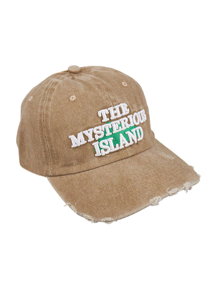 distressed-embroidered-cap-cj507 / Beige