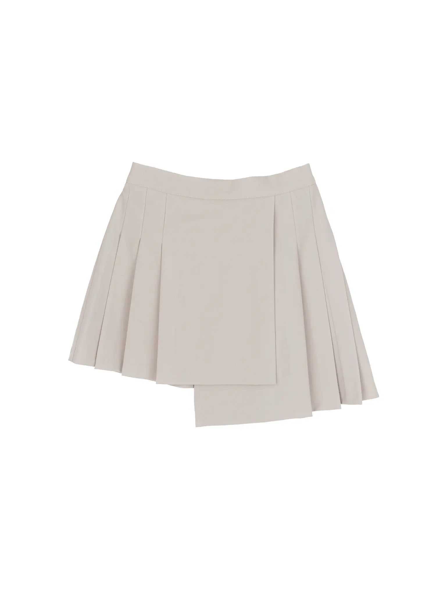 asymmetric-pleated-mini-skirt-cm513 / Beige