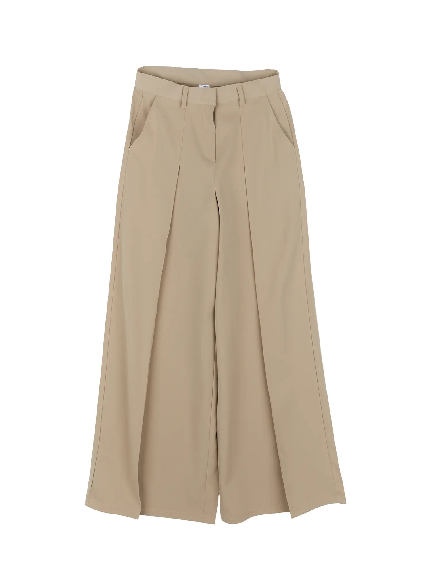 wide-leg-pleated-slacks-cl530 / Beige