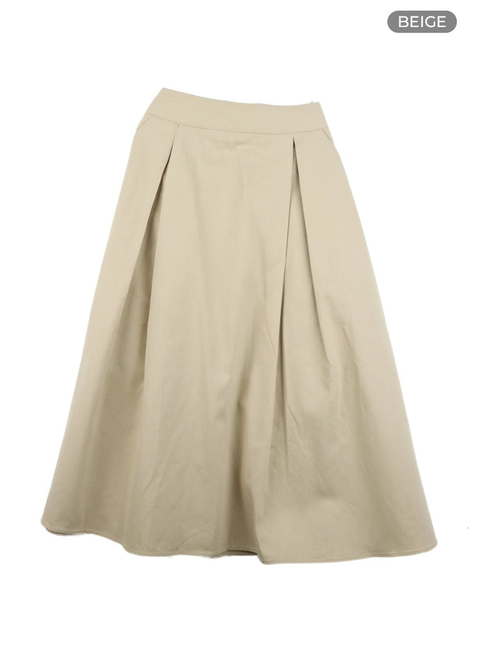 a-line-flare-midi-skirt-oy413 / Beige
