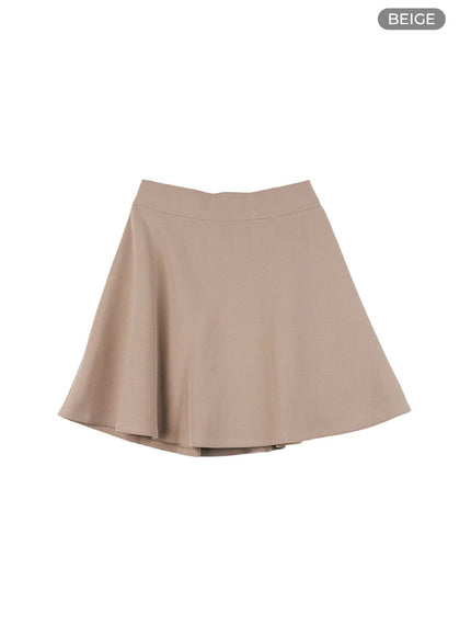 pleated-charm-mini-skirt-co414 / Beige