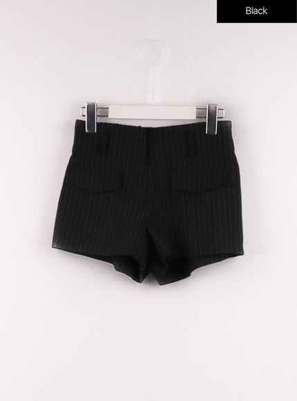 stripe-pocket-shorts-cf405 / Black