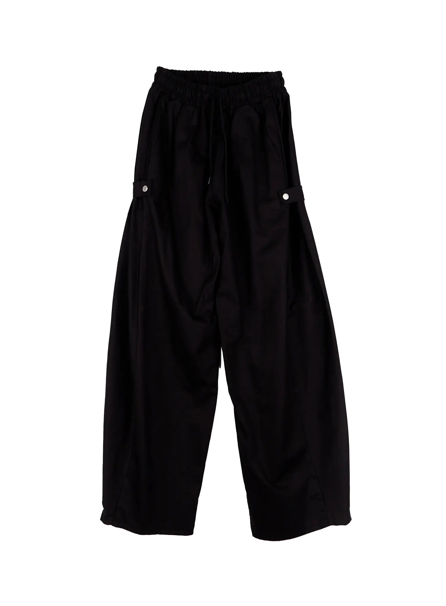 side-button-wide-leg-pants-cs517 / Black