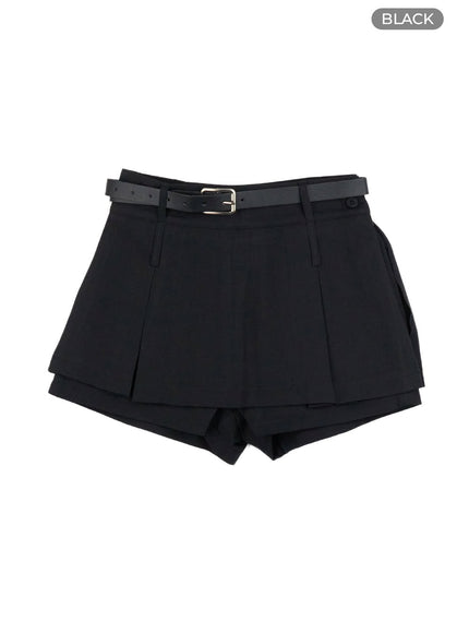 buckle-belt-mini-skirt-og407 / Black