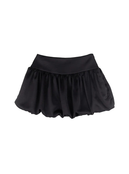 bubble-hem-mini-skirt-cj530 / Black