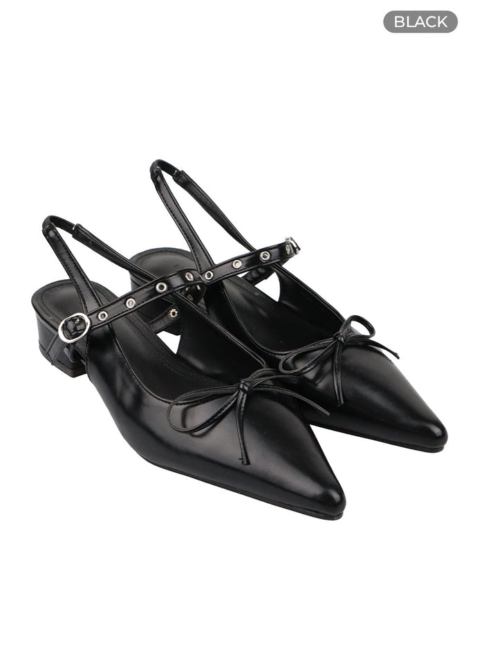 ribbon-pointed-toe-sandals-oa429 / Black