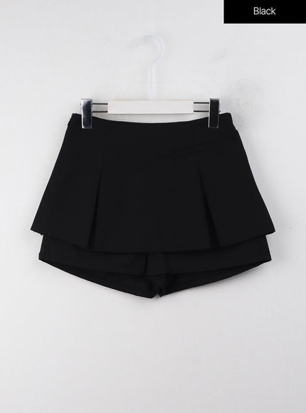 mid-waist-pleated-skort-cj409 / Black