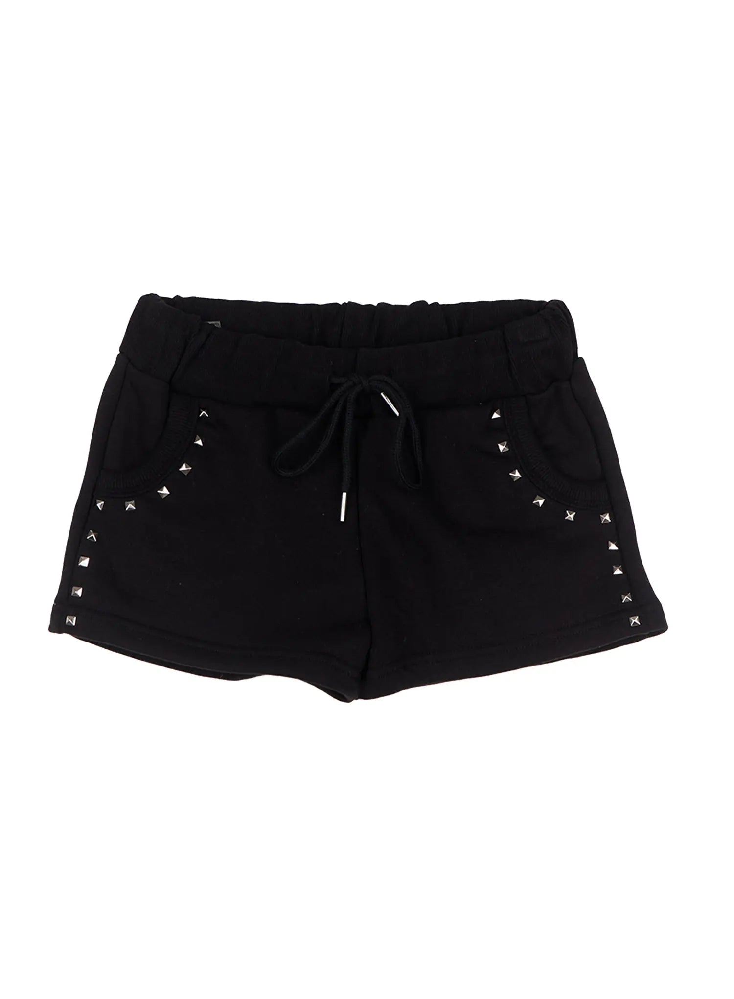 comfort-fit-studded-shorts-cs501 / Black