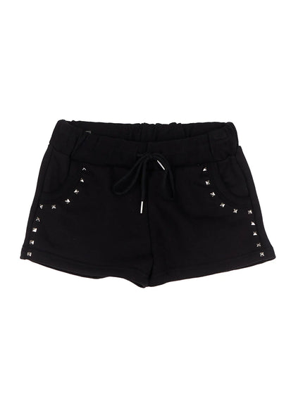 comfort-fit-studded-shorts-cs501 / Black