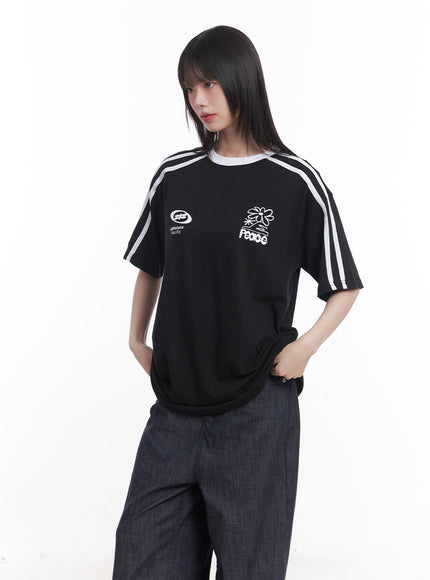 oversized-graphic-tee-cu506 / Black