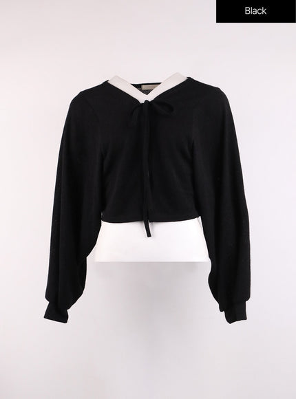 tie-bolero-cardigan-oj426 / Black