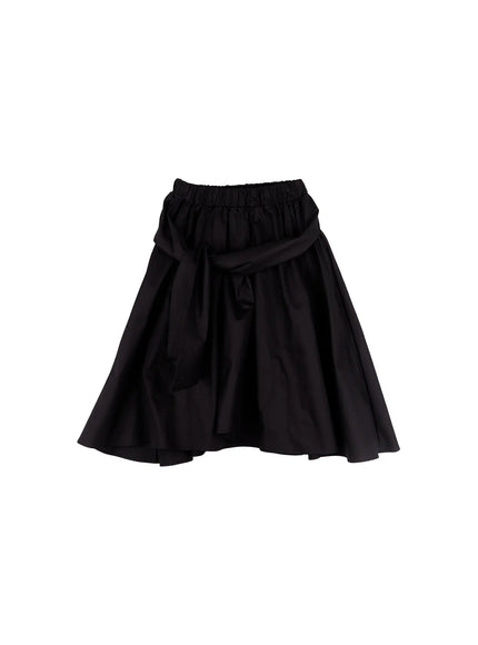 wrap-flowy-midi-skirt-cs518 / Black