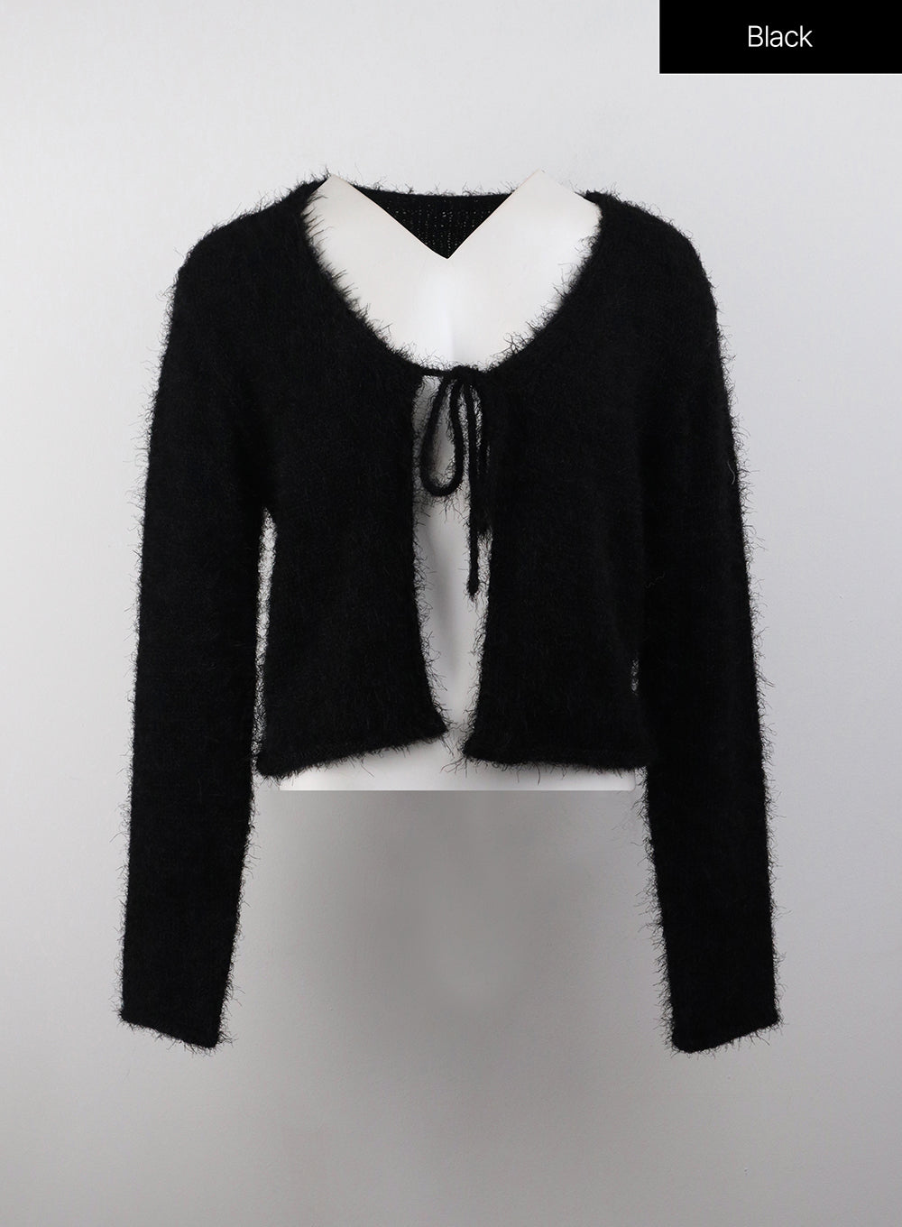 ribbon-crop-knit-sweater-cj408 / Black