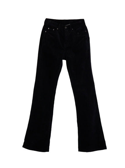 thermal-slim-fit-bootcut-pants-cj513 / Black