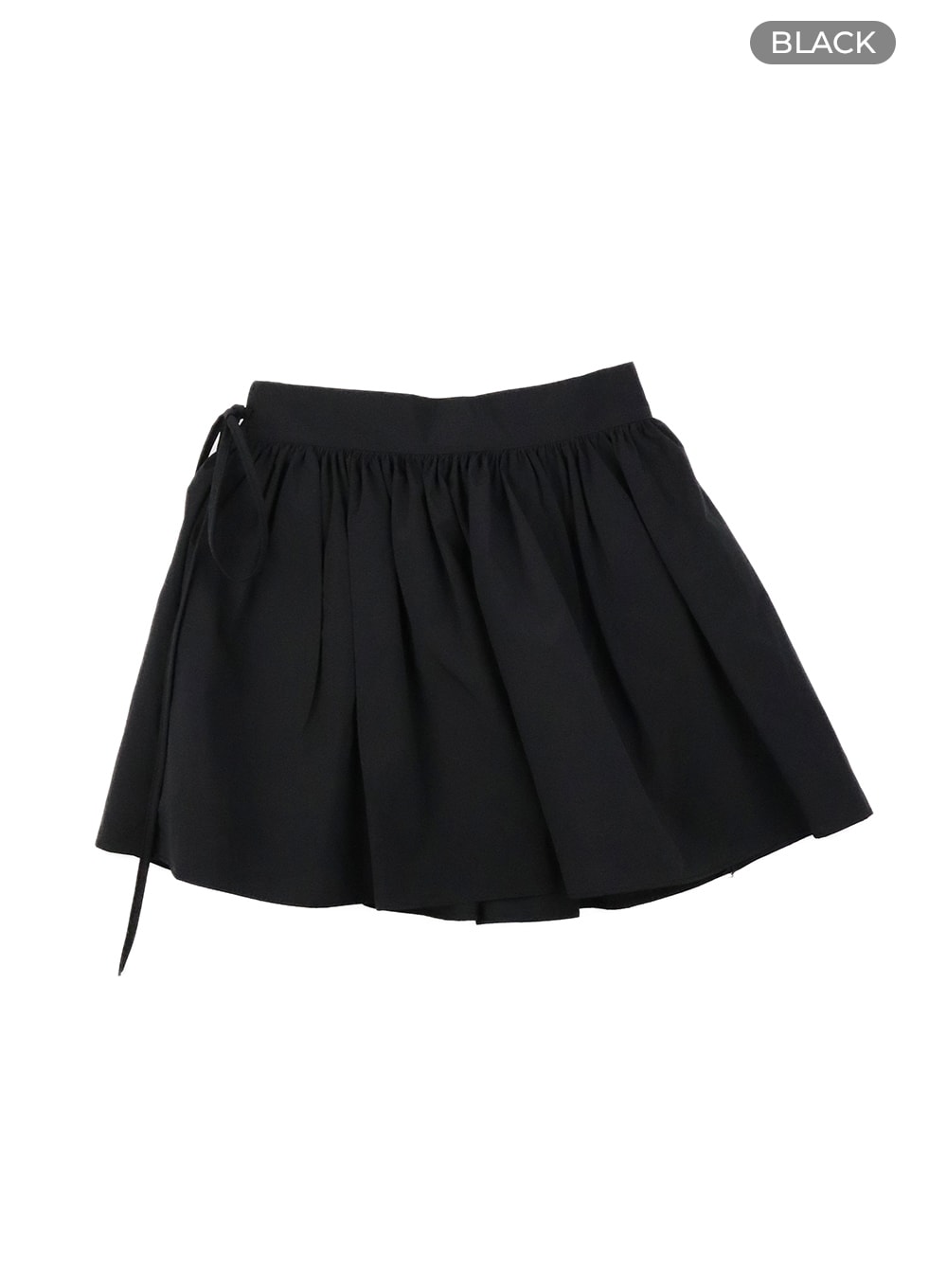 banding-strap-cotton-mini-skirt-om425 / Black